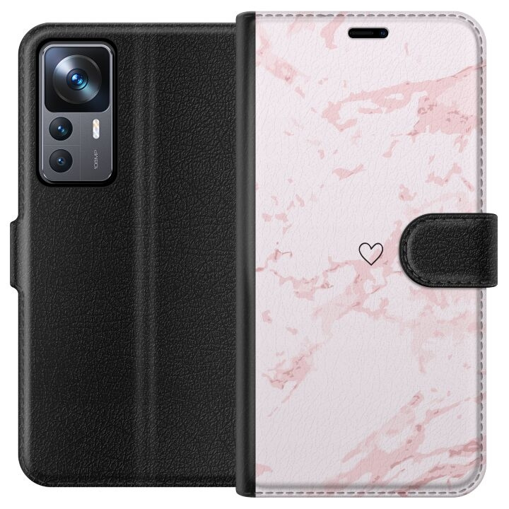 Wallet case for Xiaomi 12T with Pink Heart design in the group SMARTPHONE & TABLETS / Phone cases / Xiaomi at TP E-commerce Nordic AB (A63976)