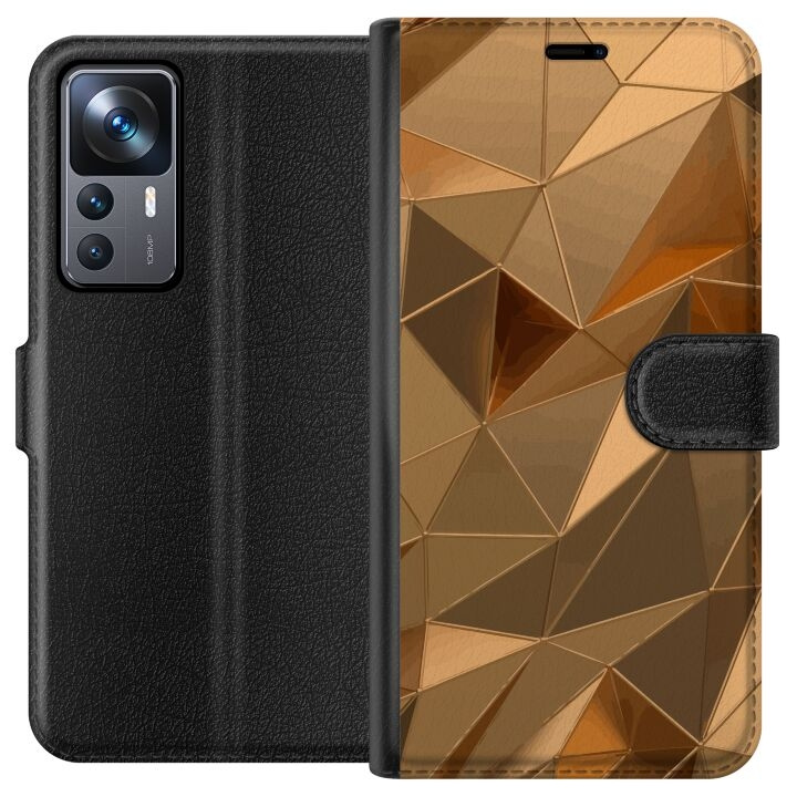 Wallet case for Xiaomi 12T with 3D Gold design in the group SMARTPHONE & TABLETS / Phone cases / Xiaomi at TP E-commerce Nordic AB (A63977)