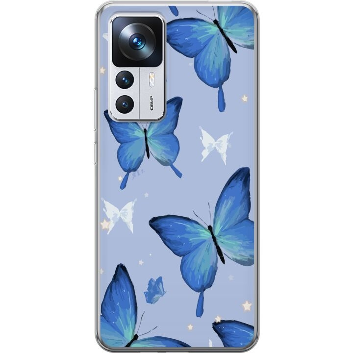 Mobile case for Xiaomi 12T Pro with Blue butterflies design in the group SMARTPHONE & TABLETS / Phone cases / Xiaomi at TP E-commerce Nordic AB (A64050)