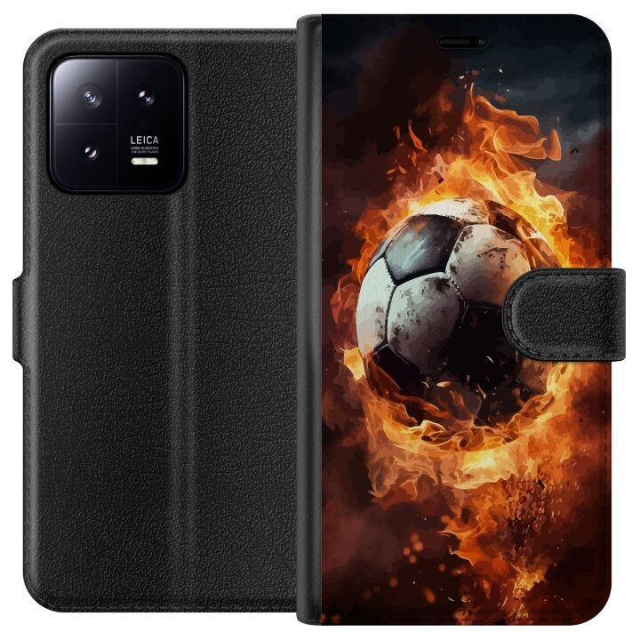 Wallet case for Xiaomi 13 with Football design in the group SMARTPHONE & TABLETS / Phone cases / Xiaomi at TP E-commerce Nordic AB (A64082)