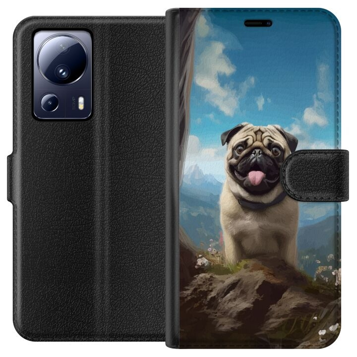 Wallet case for Xiaomi 13 Lite with Happy Dog design in the group SMARTPHONE & TABLETS / Phone cases / Xiaomi at TP E-commerce Nordic AB (A64133)