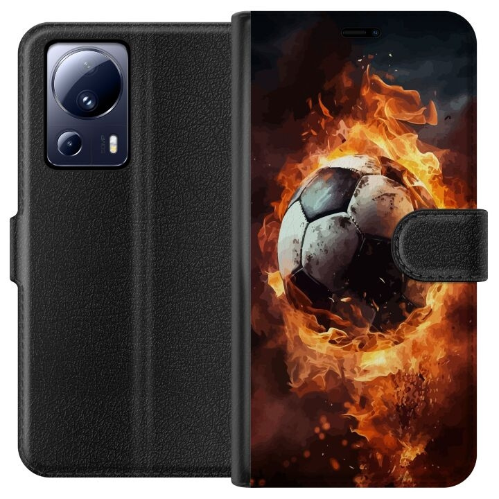 Wallet case for Xiaomi 13 Lite with Football design in the group SMARTPHONE & TABLETS / Phone cases / Xiaomi at TP E-commerce Nordic AB (A64136)