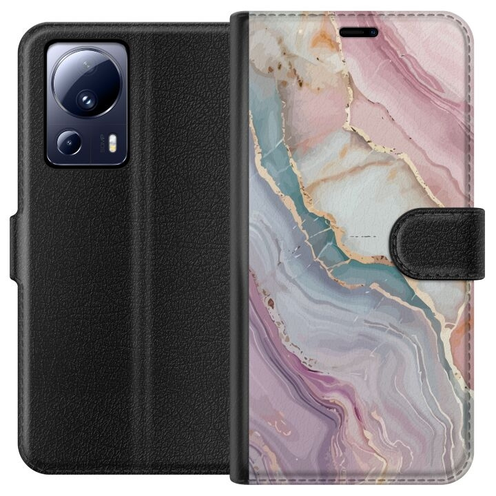 Wallet case for Xiaomi 13 Lite with Marble design in the group SMARTPHONE & TABLETS / Phone cases / Xiaomi at TP E-commerce Nordic AB (A64137)