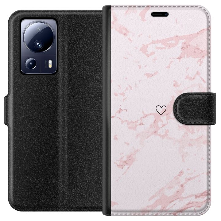 Wallet case for Xiaomi 13 Lite with Pink Heart design in the group SMARTPHONE & TABLETS / Phone cases / Xiaomi at TP E-commerce Nordic AB (A64138)