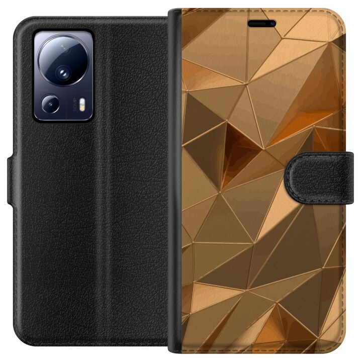 Wallet case for Xiaomi 13 Lite with 3D Gold design in the group SMARTPHONE & TABLETS / Phone cases / Xiaomi at TP E-commerce Nordic AB (A64139)