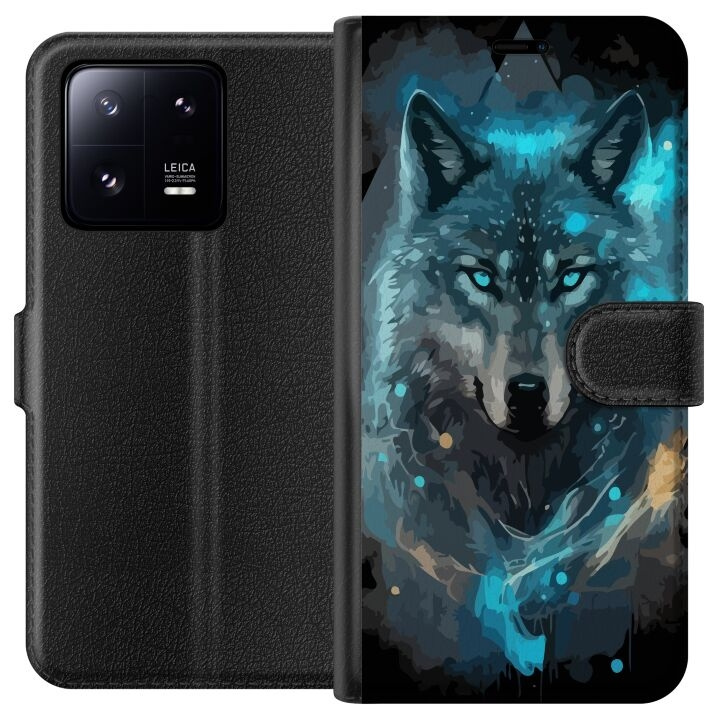 Wallet case for Xiaomi 13 Pro with Wolf design in the group SMARTPHONE & TABLETS / Phone cases / Xiaomi at TP E-commerce Nordic AB (A64174)