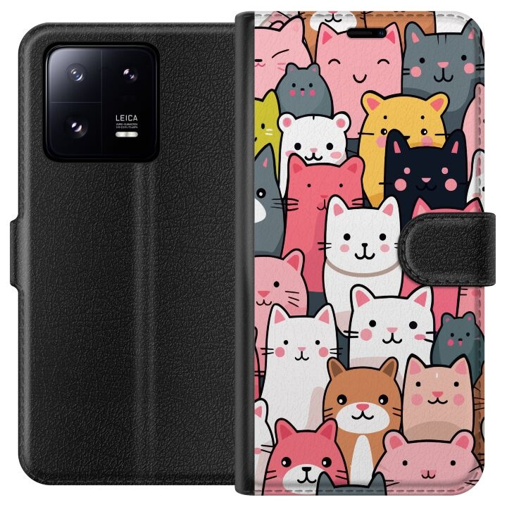 Wallet case for Xiaomi 13 Pro with Cat pattern design in the group SMARTPHONE & TABLETS / Phone cases / Xiaomi at TP E-commerce Nordic AB (A64177)