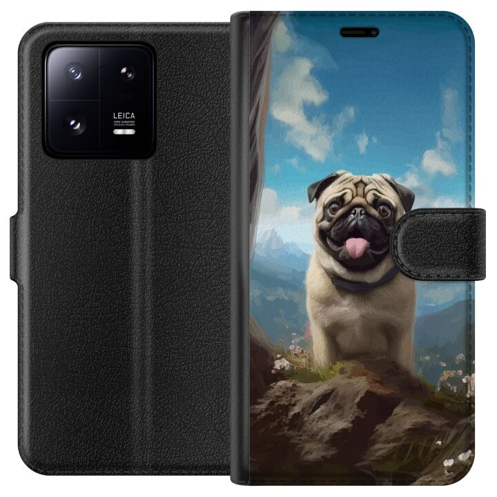 Wallet case for Xiaomi 13 Pro with Happy Dog design in the group SMARTPHONE & TABLETS / Phone cases / Xiaomi at TP E-commerce Nordic AB (A64187)