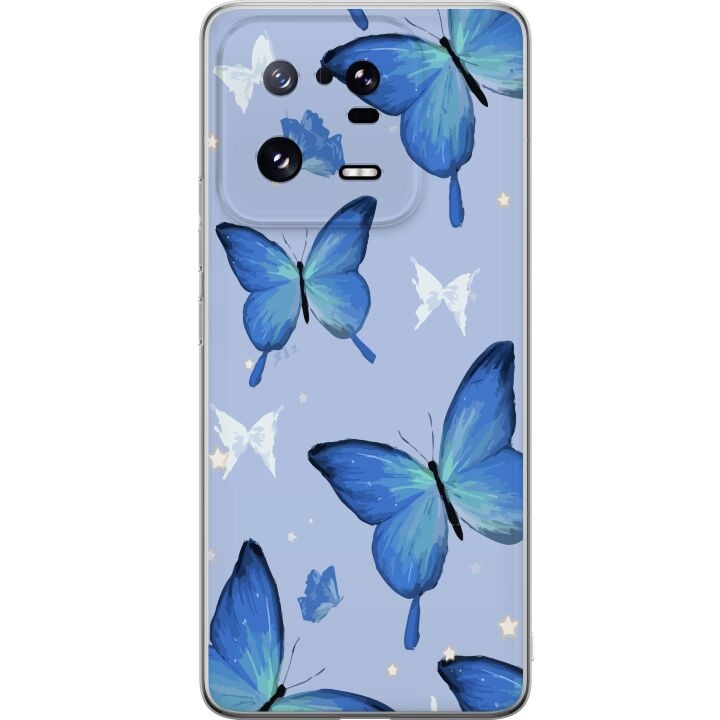 Mobile case for Xiaomi 13 Pro with Blue butterflies design in the group SMARTPHONE & TABLETS / Phone cases / Xiaomi at TP E-commerce Nordic AB (A64212)