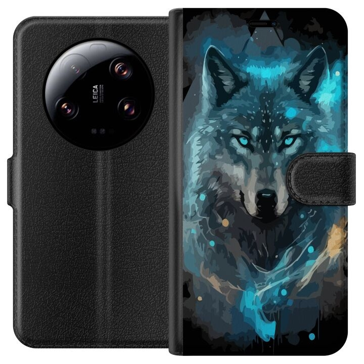 Wallet case for Xiaomi 13 Ultra with Wolf design in the group SMARTPHONE & TABLETS / Phone cases / Xiaomi at TP E-commerce Nordic AB (A64282)