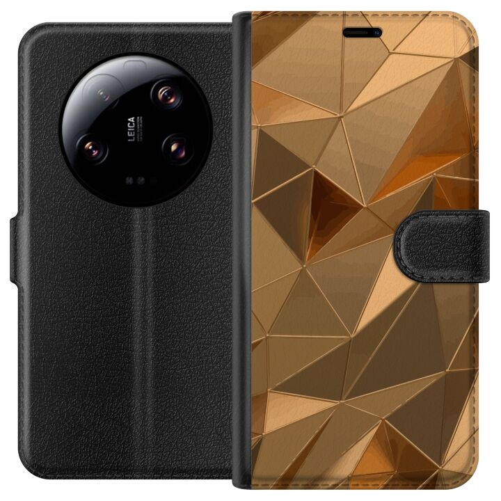 Wallet case for Xiaomi 13 Ultra with 3D Gold design in the group SMARTPHONE & TABLETS / Phone cases / Xiaomi at TP E-commerce Nordic AB (A64301)