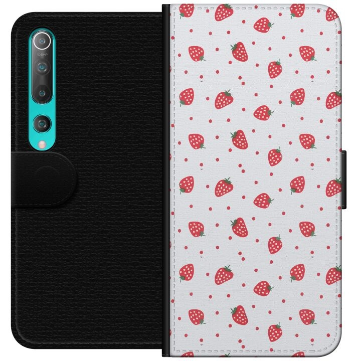 Wallet case for Xiaomi Mi 10 5G with Strawberries design in the group SMARTPHONE & TABLETS / Phone cases / Xiaomi at TP E-commerce Nordic AB (A64456)