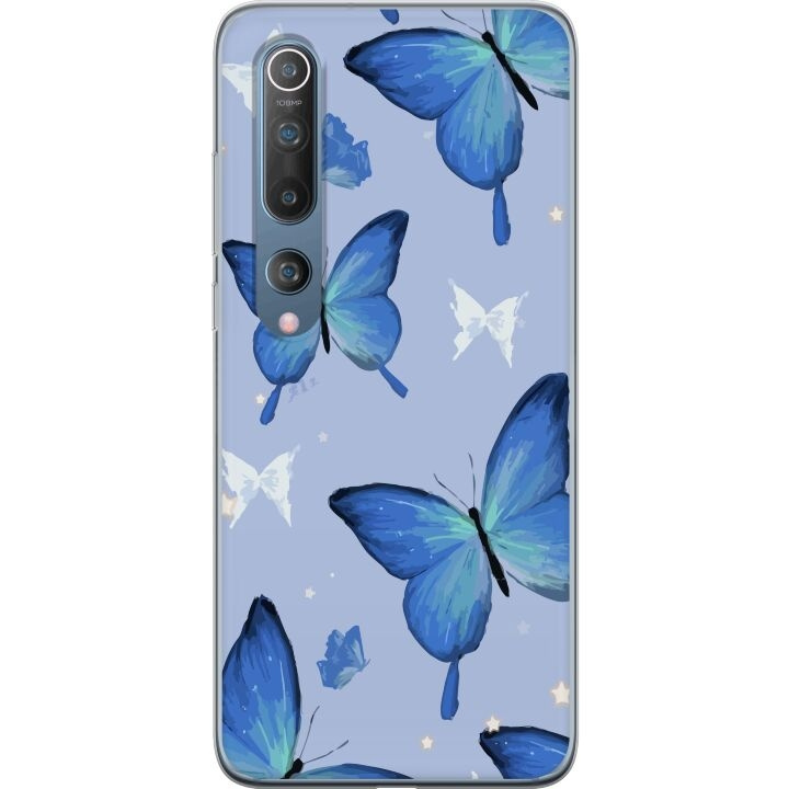 Mobile case for Xiaomi Mi 10 5G with Blue butterflies design in the group SMARTPHONE & TABLETS / Phone cases / Xiaomi at TP E-commerce Nordic AB (A64482)