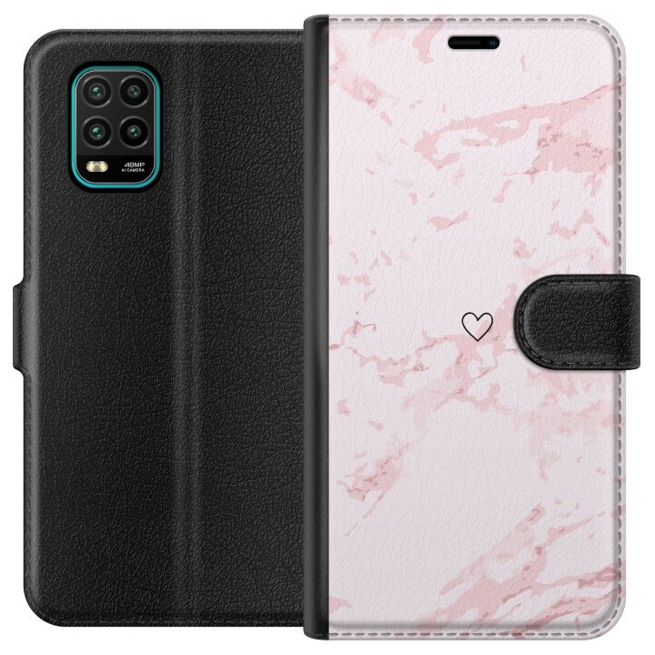 Wallet case for Xiaomi Mi 10 Lite 5G with Pink Heart design in the group SMARTPHONE & TABLETS / Phone cases / Xiaomi at TP E-commerce Nordic AB (A64516)