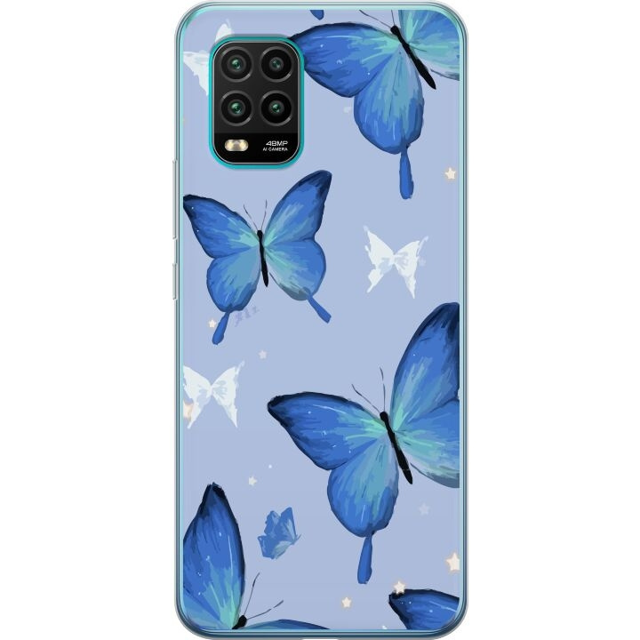 Mobile case for Xiaomi Mi 10 Lite 5G with Blue butterflies design in the group SMARTPHONE & TABLETS / Phone cases / Xiaomi at TP E-commerce Nordic AB (A64536)