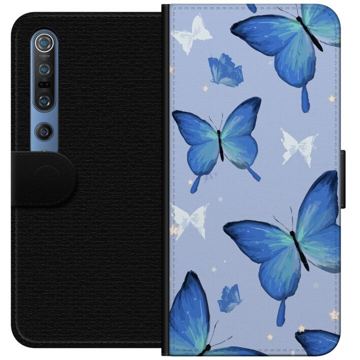 Wallet case for Xiaomi Mi 10 Pro 5G with Blue butterflies design in the group SMARTPHONE & TABLETS / Phone cases / Xiaomi at TP E-commerce Nordic AB (A64563)