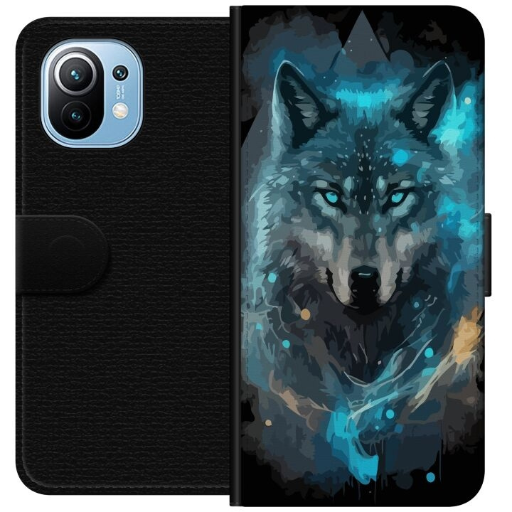 Wallet case for Xiaomi Mi 11 with Wolf design in the group SMARTPHONE & TABLETS / Phone cases / Xiaomi at TP E-commerce Nordic AB (A64741)