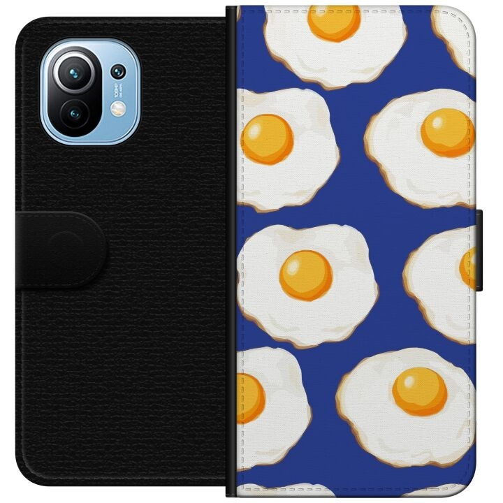 Wallet case for Xiaomi Mi 11 with Fried eggs design in the group SMARTPHONE & TABLETS / Phone cases / Xiaomi at TP E-commerce Nordic AB (A64742)