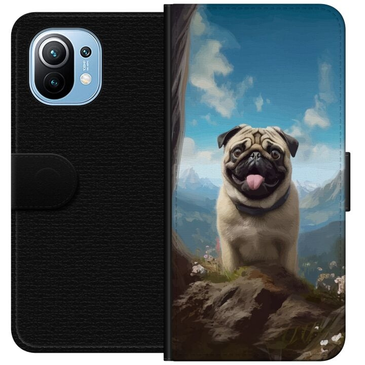 Wallet case for Xiaomi Mi 11 with Happy Dog design in the group SMARTPHONE & TABLETS / Phone cases / Xiaomi at TP E-commerce Nordic AB (A64754)