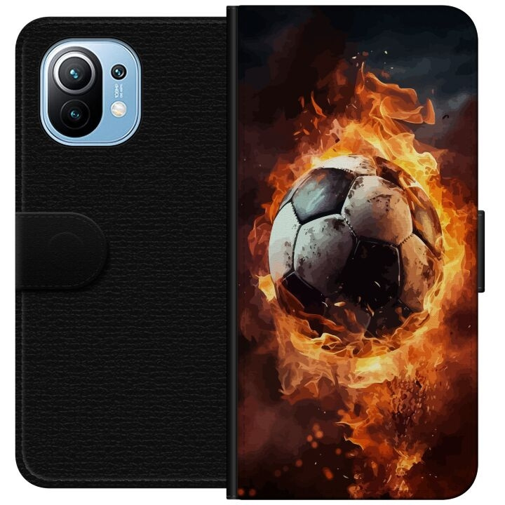 Wallet case for Xiaomi Mi 11 with Football design in the group SMARTPHONE & TABLETS / Phone cases / Xiaomi at TP E-commerce Nordic AB (A64757)