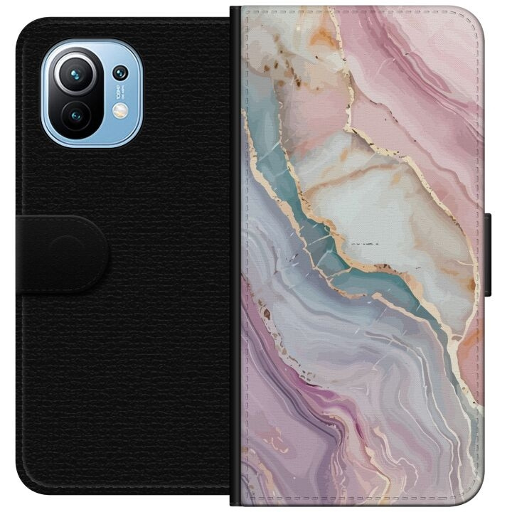 Wallet case for Xiaomi Mi 11 with Marble design in the group SMARTPHONE & TABLETS / Phone cases / Xiaomi at TP E-commerce Nordic AB (A64758)