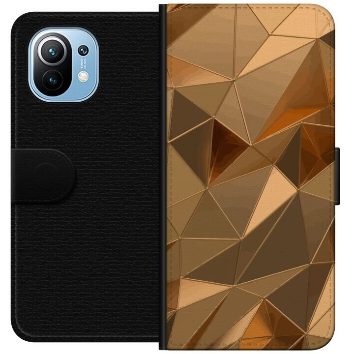 Wallet case for Xiaomi Mi 11 with 3D Gold design in the group SMARTPHONE & TABLETS / Phone cases / Xiaomi at TP E-commerce Nordic AB (A64760)