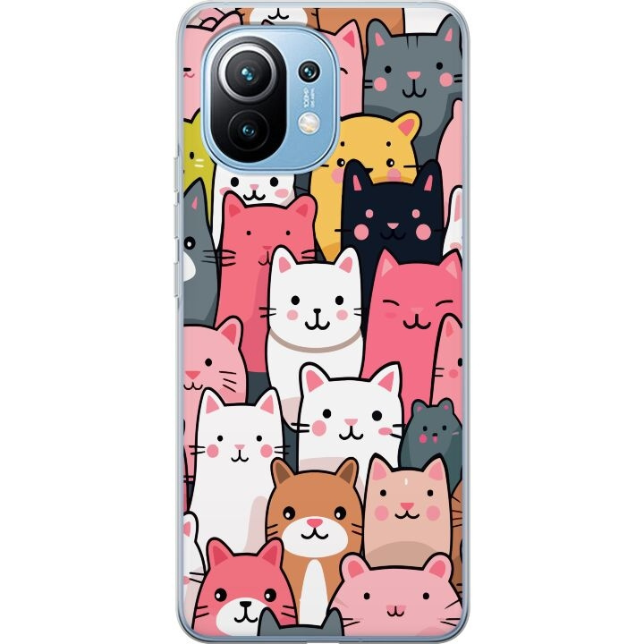 Mobile case for Xiaomi Mi 11 with Cat pattern design in the group SMARTPHONE & TABLETS / Phone cases / Xiaomi at TP E-commerce Nordic AB (A64771)