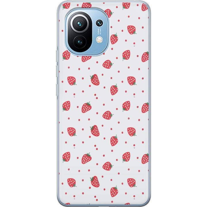 Mobile case for Xiaomi Mi 11 with Strawberries design in the group SMARTPHONE & TABLETS / Phone cases / Xiaomi at TP E-commerce Nordic AB (A64780)