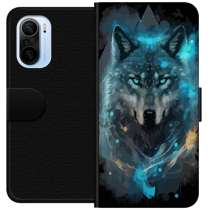 Wallet case for Xiaomi Mi 11i with Wolf design in the group SMARTPHONE & TABLETS / Phone cases / Xiaomi at TP E-commerce Nordic AB (A64795)