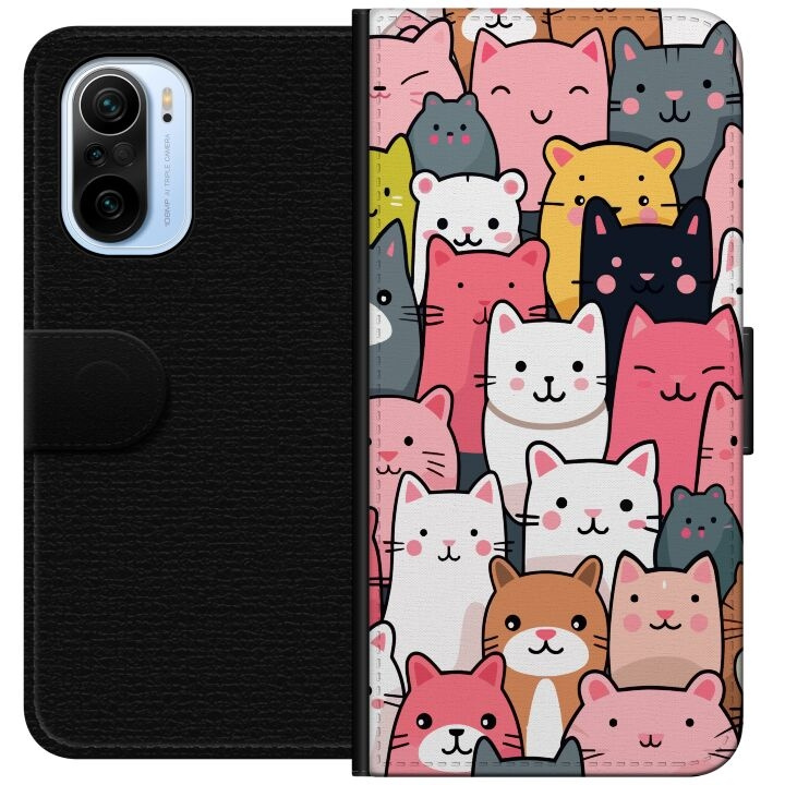 Wallet case for Xiaomi Mi 11i with Cat pattern design in the group SMARTPHONE & TABLETS / Phone cases / Xiaomi at TP E-commerce Nordic AB (A64798)