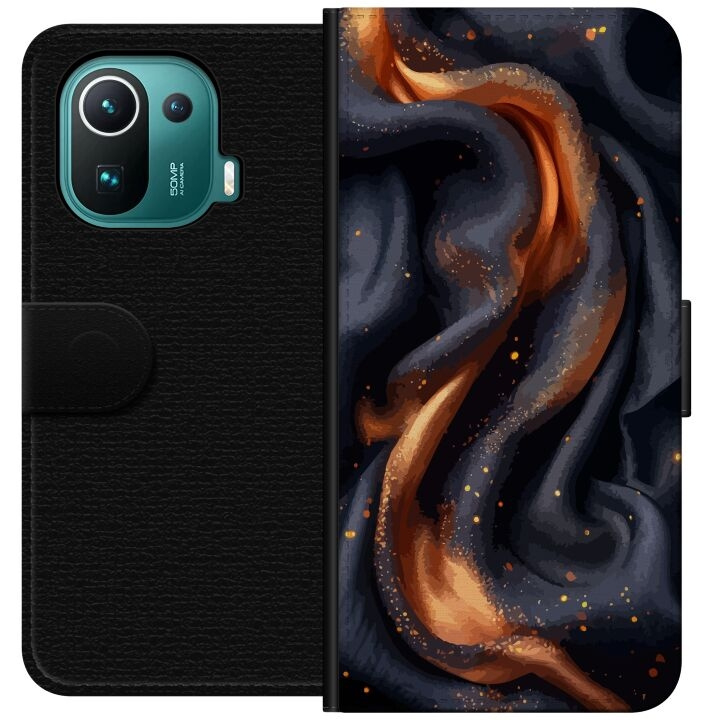 Wallet case for Xiaomi Mi 11 Pro with Fiery silk design in the group SMARTPHONE & TABLETS / Phone cases / Xiaomi at TP E-commerce Nordic AB (A64899)