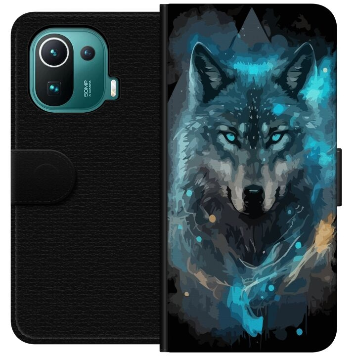 Wallet case for Xiaomi Mi 11 Pro with Wolf design in the group SMARTPHONE & TABLETS / Phone cases / Xiaomi at TP E-commerce Nordic AB (A64903)