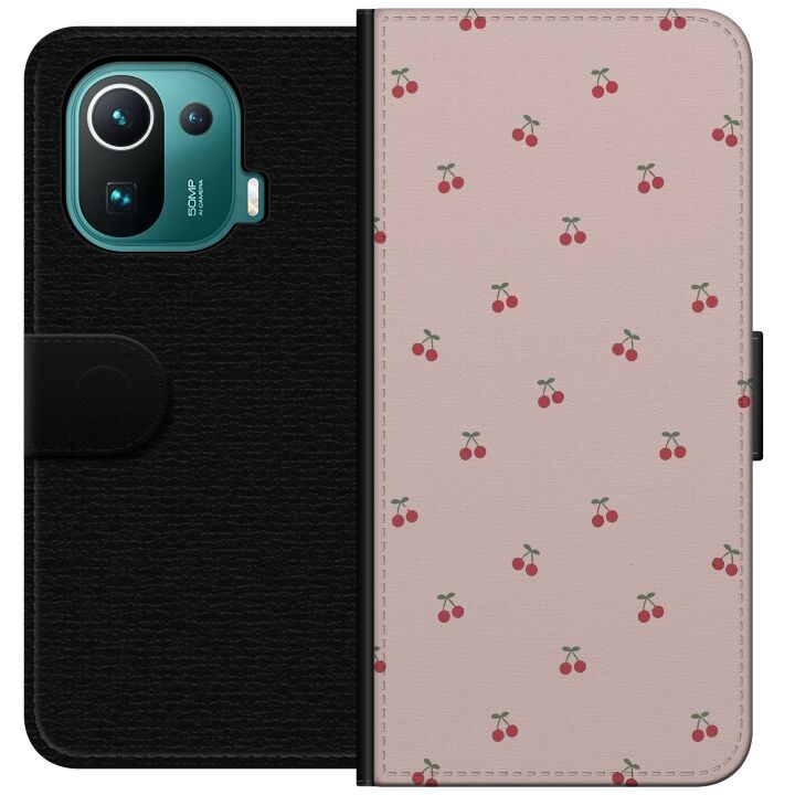 Wallet case for Xiaomi Mi 11 Pro with Cherry design in the group SMARTPHONE & TABLETS / Phone cases / Xiaomi at TP E-commerce Nordic AB (A64905)