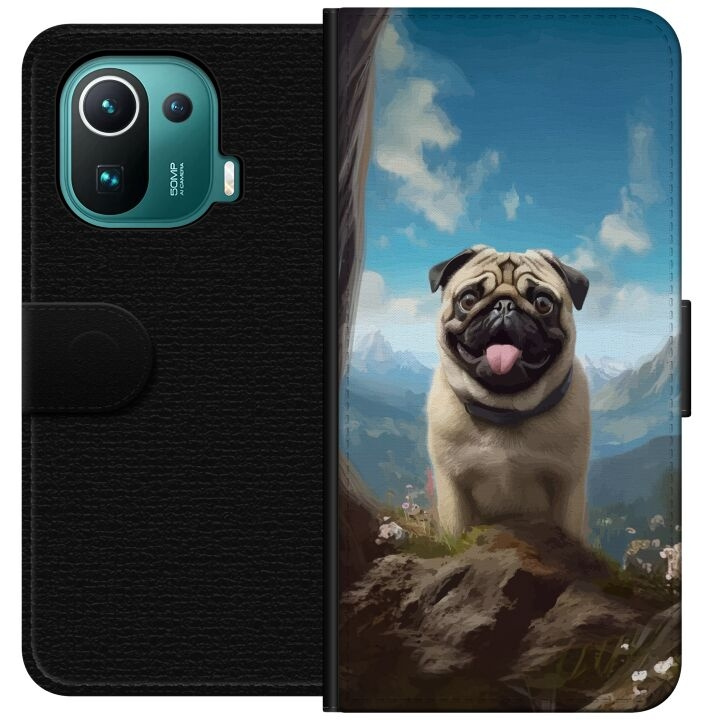 Wallet case for Xiaomi Mi 11 Pro with Happy Dog design in the group SMARTPHONE & TABLETS / Phone cases / Xiaomi at TP E-commerce Nordic AB (A64916)