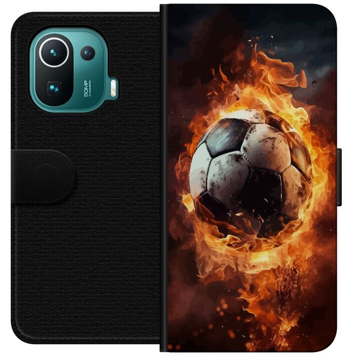 Wallet case for Xiaomi Mi 11 Pro with Football design in the group SMARTPHONE & TABLETS / Phone cases / Xiaomi at TP E-commerce Nordic AB (A64919)