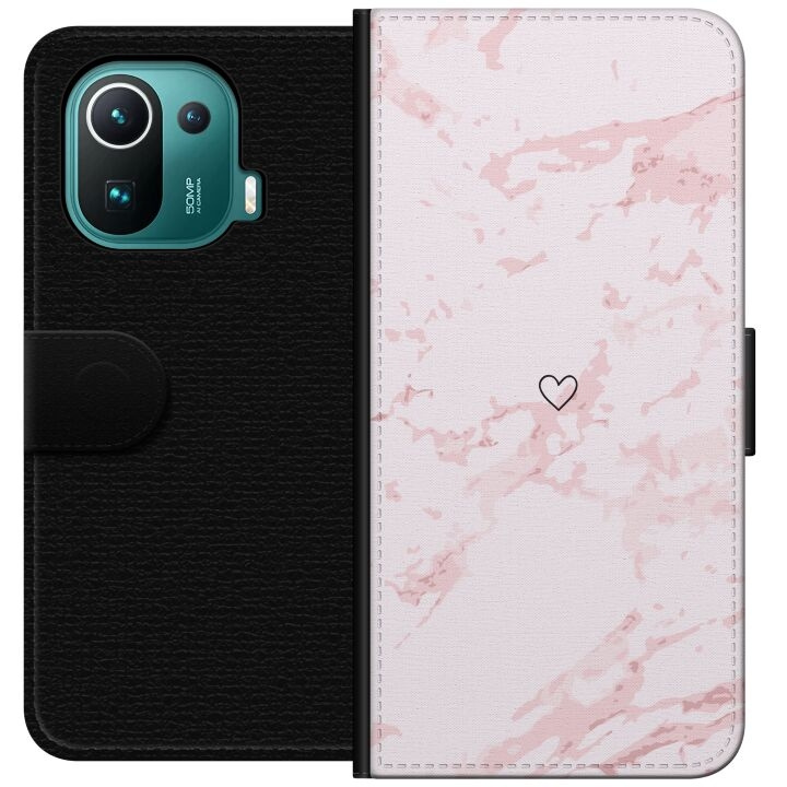 Wallet case for Xiaomi Mi 11 Pro with Pink Heart design in the group SMARTPHONE & TABLETS / Phone cases / Xiaomi at TP E-commerce Nordic AB (A64921)