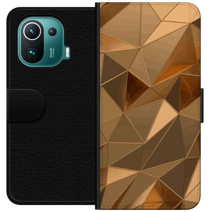 Wallet case for Xiaomi Mi 11 Pro with 3D Gold design in the group SMARTPHONE & TABLETS / Phone cases / Xiaomi at TP E-commerce Nordic AB (A64922)