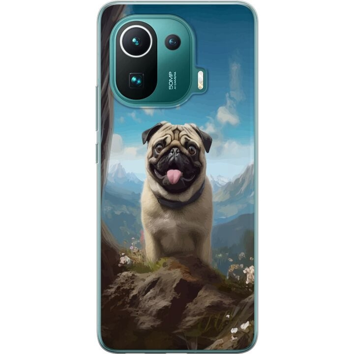 Mobile case for Xiaomi Mi 11 Pro with Happy Dog design in the group SMARTPHONE & TABLETS / Phone cases / Xiaomi at TP E-commerce Nordic AB (A64943)