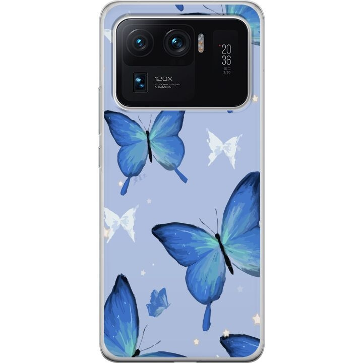 Mobile case for Xiaomi Mi 11 Ultra with Blue butterflies design in the group SMARTPHONE & TABLETS / Phone cases / Xiaomi at TP E-commerce Nordic AB (A64995)