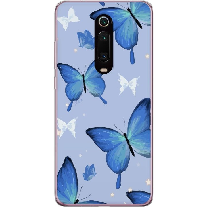 Mobile case for Xiaomi Mi 9T Pro with Blue butterflies design in the group SMARTPHONE & TABLETS / Phone cases / Xiaomi at TP E-commerce Nordic AB (A65022)