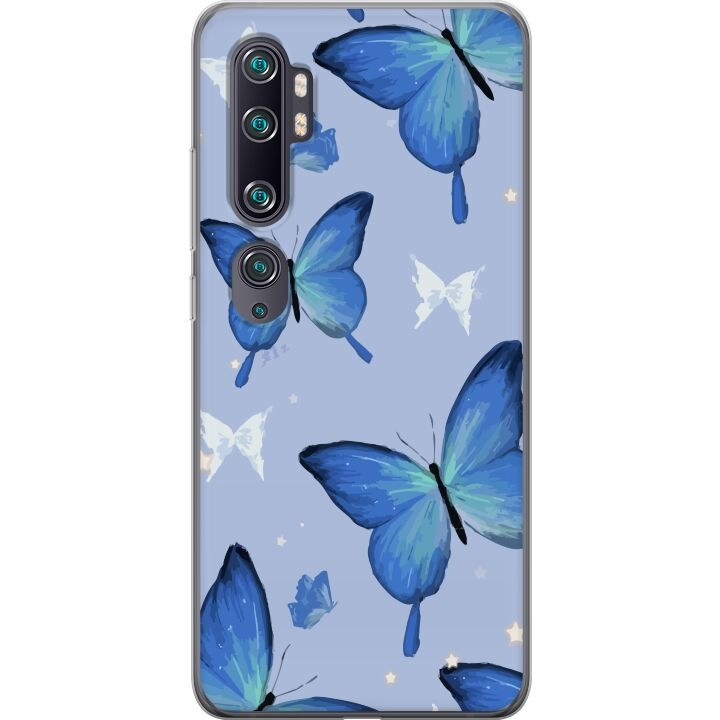 Mobile case for Xiaomi Mi Note 10 with Blue butterflies design in the group SMARTPHONE & TABLETS / Phone cases / Xiaomi at TP E-commerce Nordic AB (A65049)