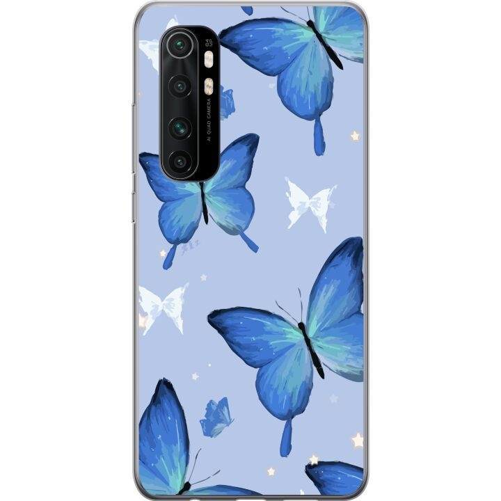 Mobile case for Xiaomi Mi Note 10 Lite with Blue butterflies design in the group SMARTPHONE & TABLETS / Phone cases / Xiaomi at TP E-commerce Nordic AB (A65076)