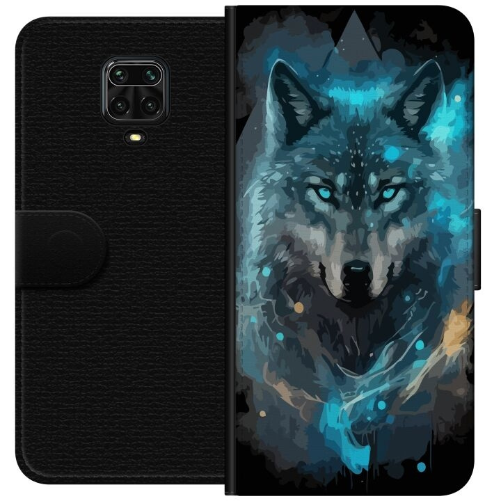 Wallet case for Xiaomi Redmi Note 9 Pro with Wolf design in the group SMARTPHONE & TABLETS / Phone cases / Xiaomi at TP E-commerce Nordic AB (A65146)