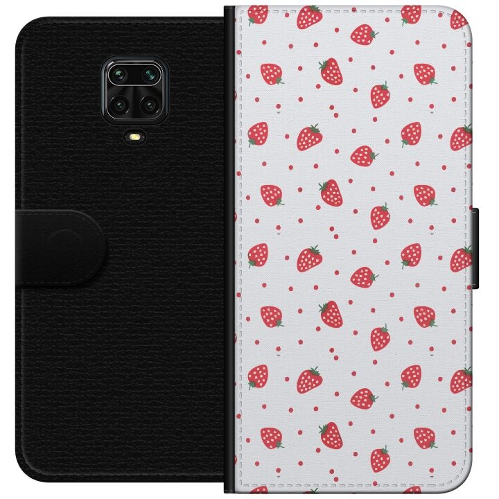 Wallet case for Xiaomi Redmi Note 9 Pro with Strawberries design in the group SMARTPHONE & TABLETS / Phone cases / Xiaomi at TP E-commerce Nordic AB (A65158)