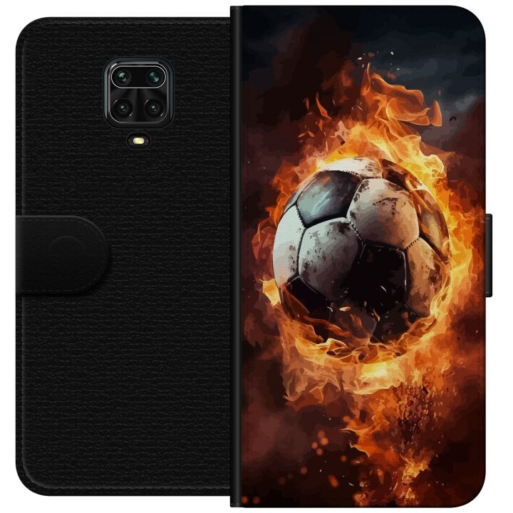 Wallet case for Xiaomi Redmi Note 9 Pro with Football design in the group SMARTPHONE & TABLETS / Phone cases / Xiaomi at TP E-commerce Nordic AB (A65162)