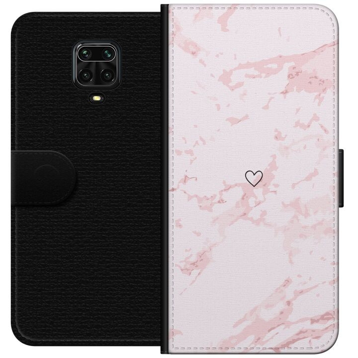 Wallet case for Xiaomi Redmi Note 9 Pro with Pink Heart design in the group SMARTPHONE & TABLETS / Phone cases / Xiaomi at TP E-commerce Nordic AB (A65164)