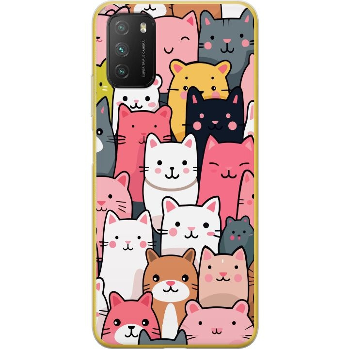 Mobile case for Xiaomi Poco M3 with Cat pattern design in the group SMARTPHONE & TABLETS / Phone cases / Xiaomi at TP E-commerce Nordic AB (A65311)