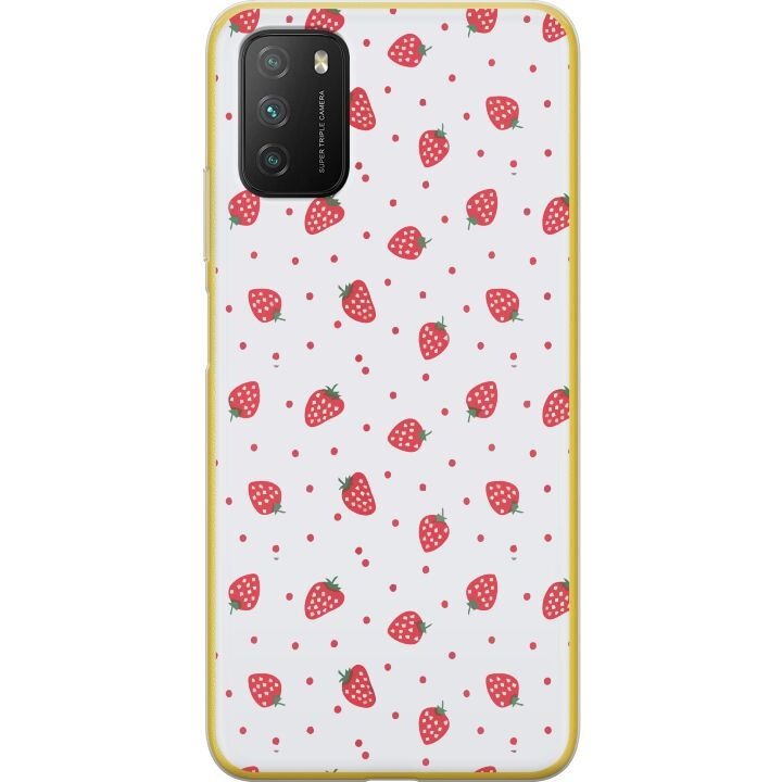 Mobile case for Xiaomi Poco M3 with Strawberries design in the group SMARTPHONE & TABLETS / Phone cases / Xiaomi at TP E-commerce Nordic AB (A65320)