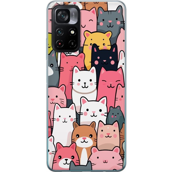 Mobile case for Xiaomi Poco M4 Pro 5G with Cat pattern design in the group SMARTPHONE & TABLETS / Phone cases / Xiaomi at TP E-commerce Nordic AB (A65338)