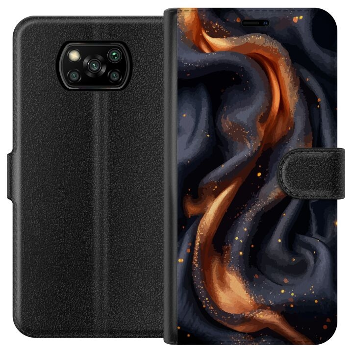 Wallet case for Xiaomi Poco X3 NFC with Fiery silk design in the group SMARTPHONE & TABLETS / Phone cases / Xiaomi at TP E-commerce Nordic AB (A65358)